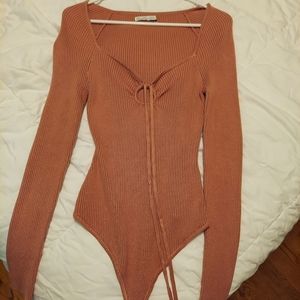 Women's Strappy Cinched Front Sweater Bodysuit from Abercrombie & Fitch. Medium.